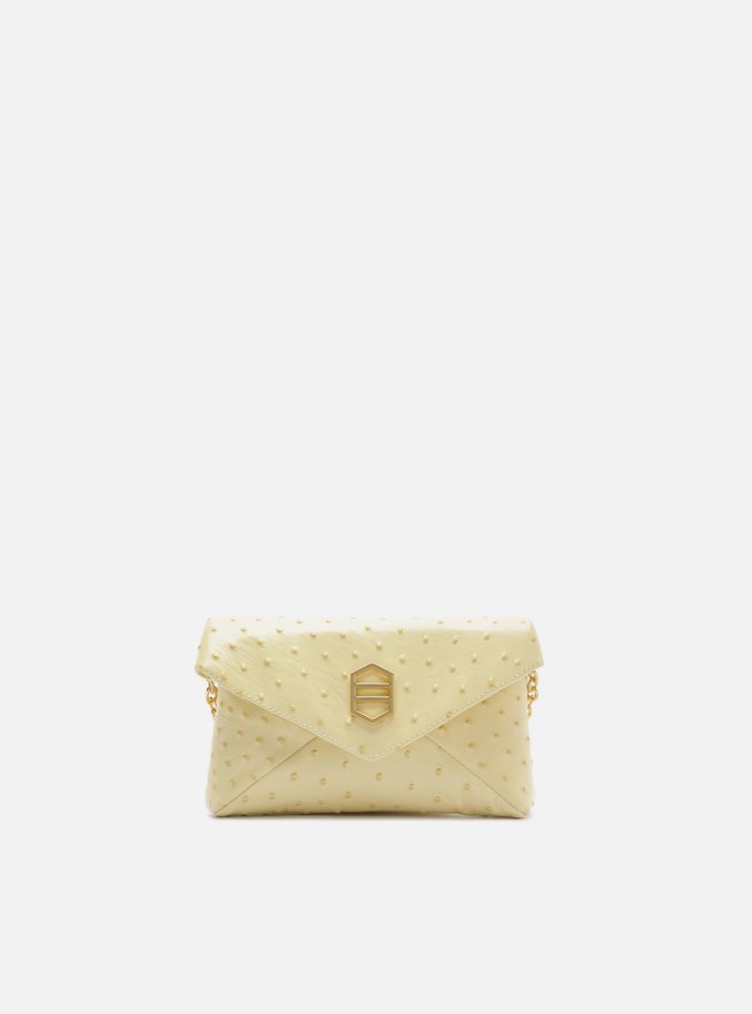 Bolsa Tiracolo Amarela Couro Pequena Corrente