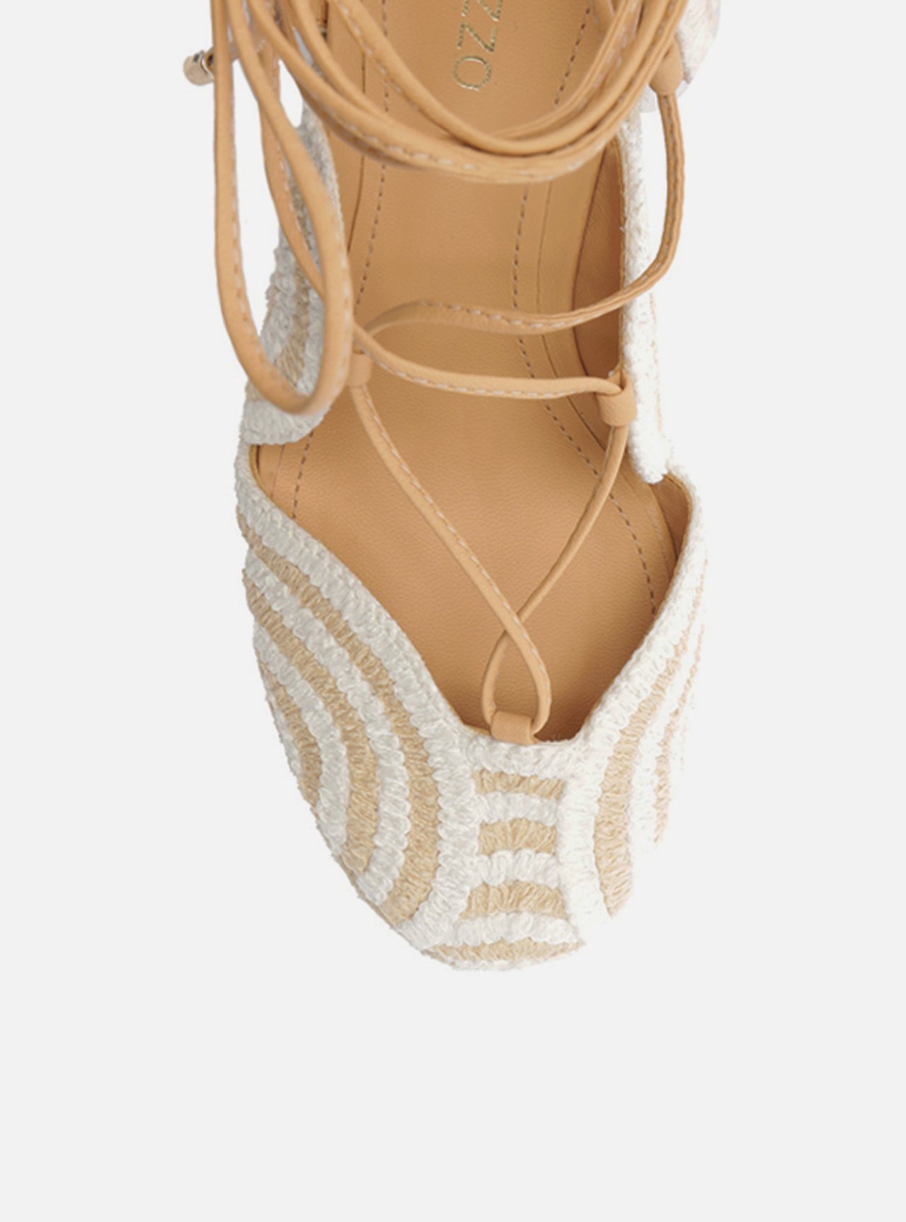 Espadrille Natural Bordada Salto Alto Amarração — foto 5