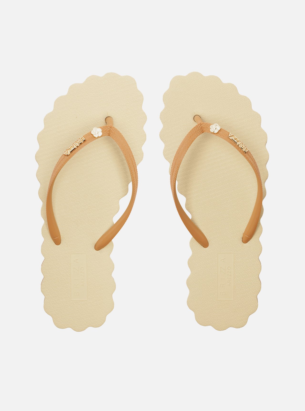 Chinelo de Dedo Marrom Flatform Metais Brizza — foto 1