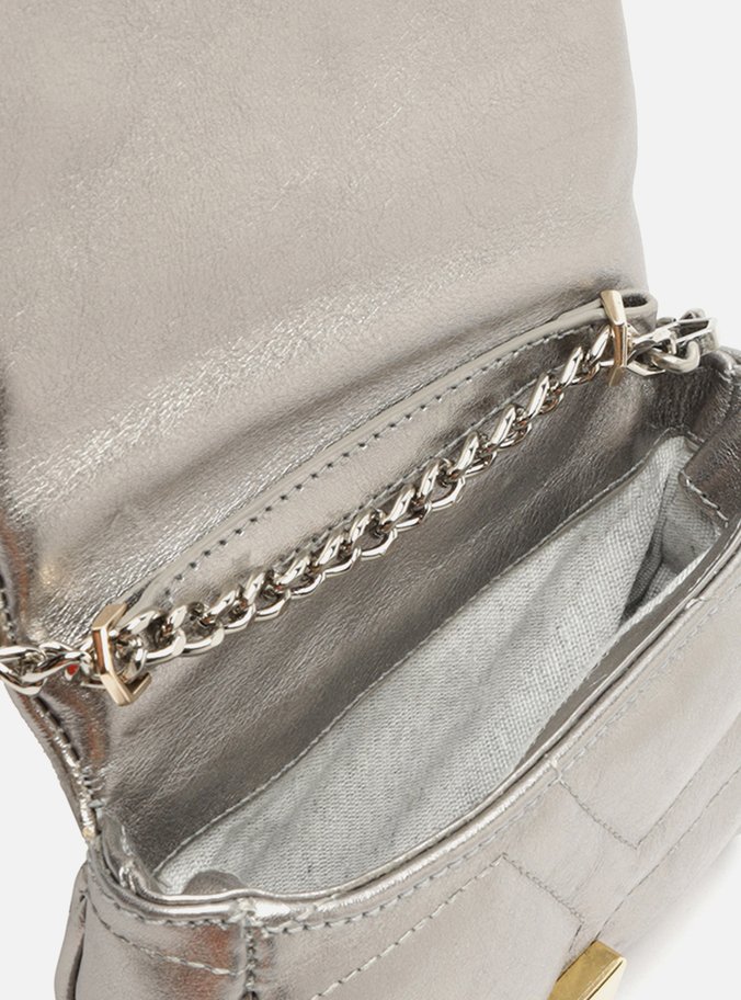 Bolsa Tiracolo Prata Couro Emma Pequena