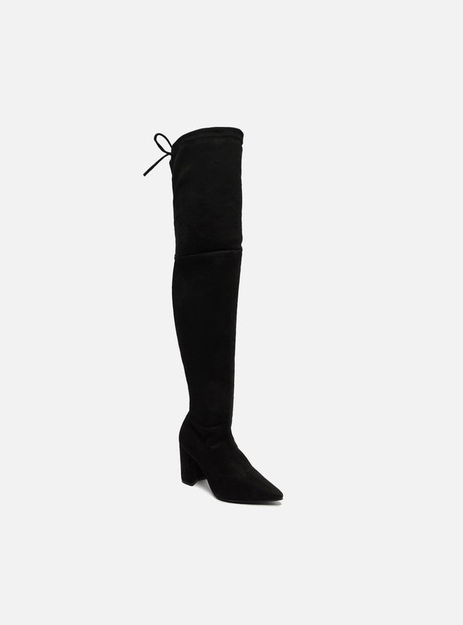Bota Over The Knee Preta Suede Bloco