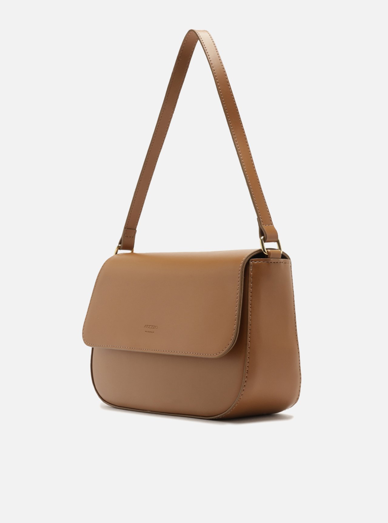 Bolsa Shoulder Marrom Média Metais — foto 2