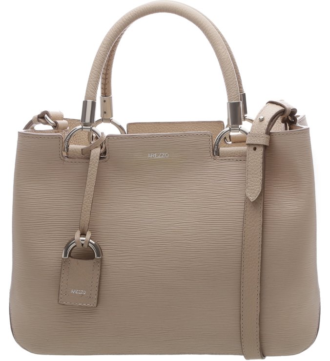 Bolsa Tote Couro Grande Textura Latte