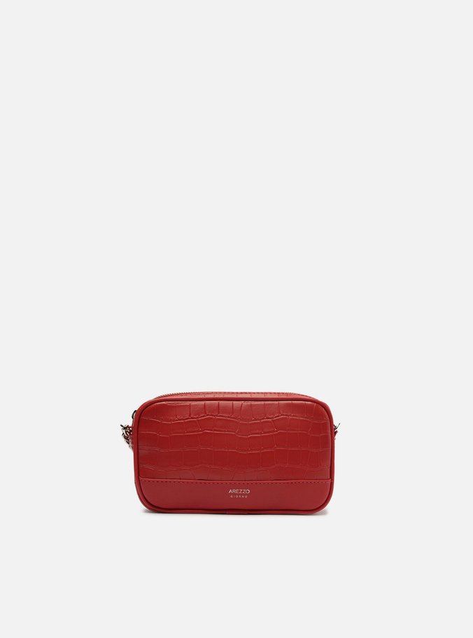 Bolsa Tiracolo Vermelha Croco Clara Pequena