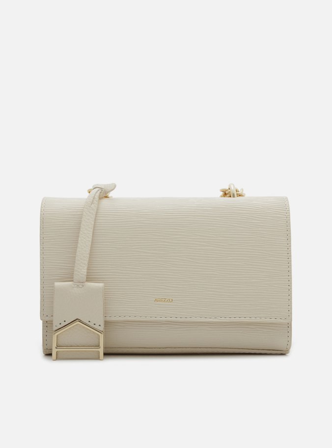 Bolsa Tiracolo Off-White Couro Abraccio Pequena