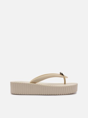 Arezzo — Chinelo Branco Flatform Flip Flop Metal Bali
