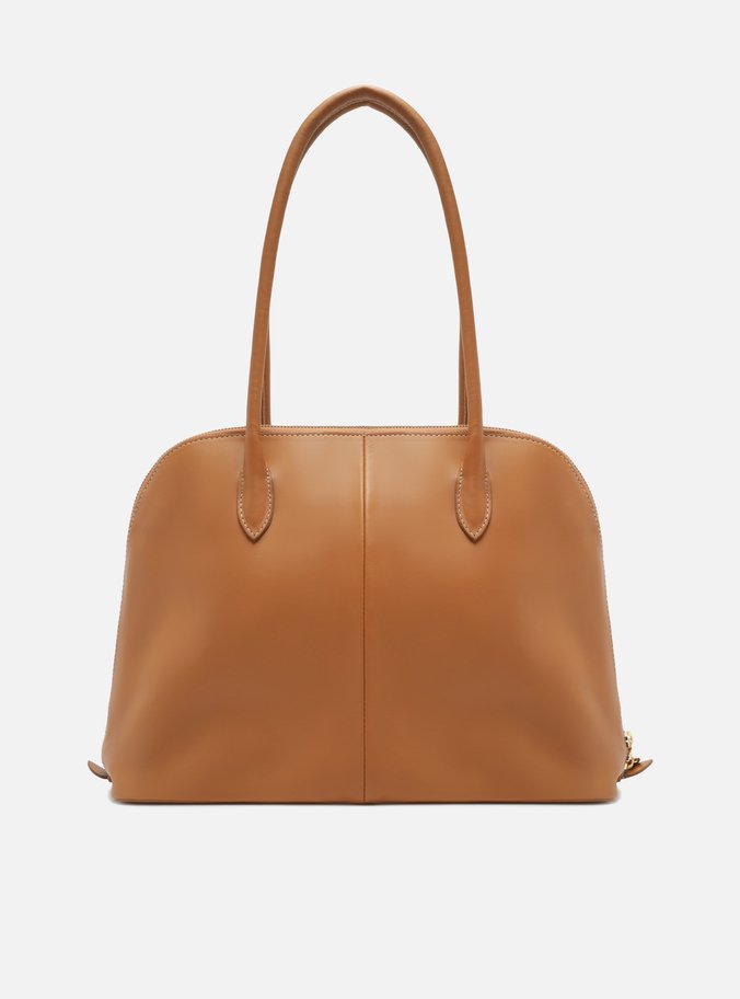 Bolsa Shopping Marrom Couro Grande Assinatura