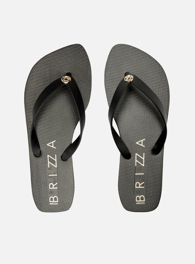 Chinelo de Dedo Preto Pedraria Brizza