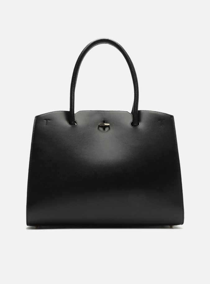 Bolsa Tote Preta Couro Grande Olie