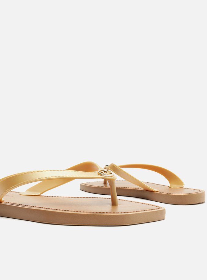 Chinelo de Dedo Dourado Tira V Brizza