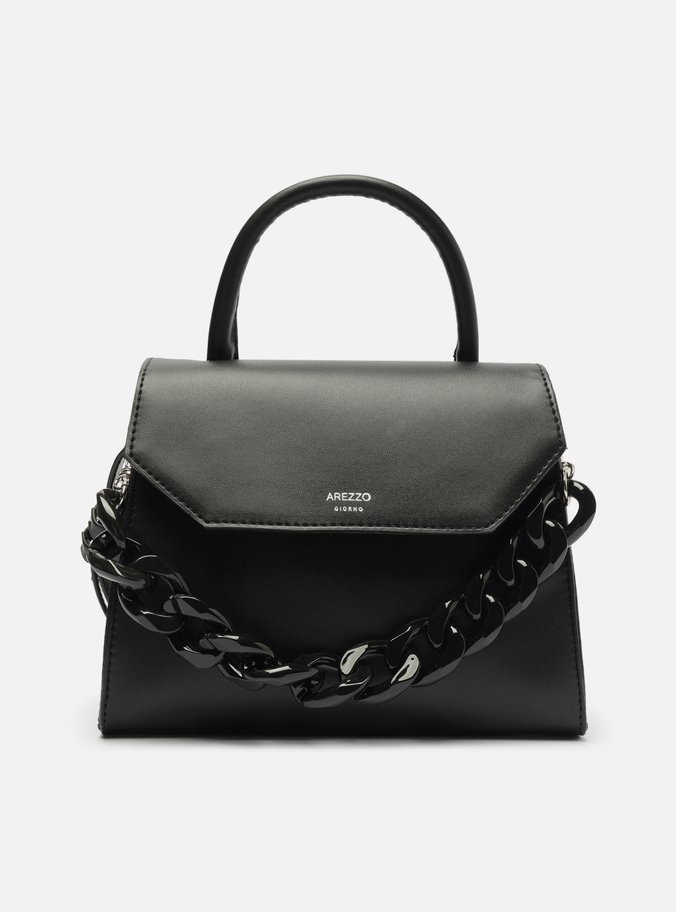 Bolsa Satchel Preta Iara Média Corrente