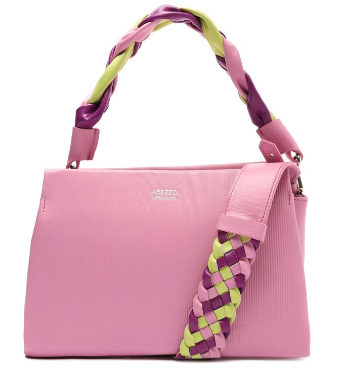 Bolsa Tiracolo Rosa Couro Olívia Média
