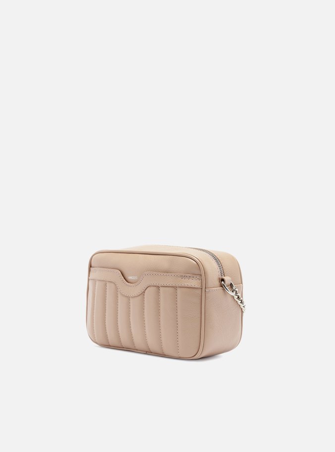 Bolsa Tiracolo Nude Couro Francine Pequena Costuras