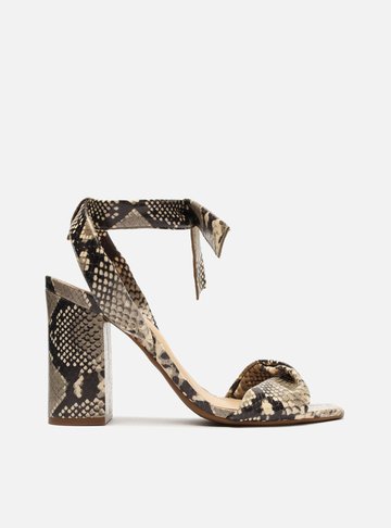 Arezzo — Sandália Snake Salto Alto Bloco Lace Up