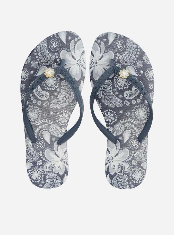 Chinelo de Dedo Azul Floral Essential Pin