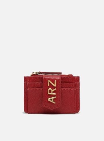 Porta-Cartões Vermelho Couro Bolso ARZ