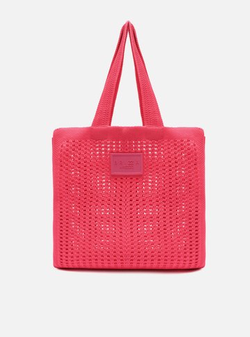 Bolsa Shopping Rosa Pink Crochê Mônaco Grande