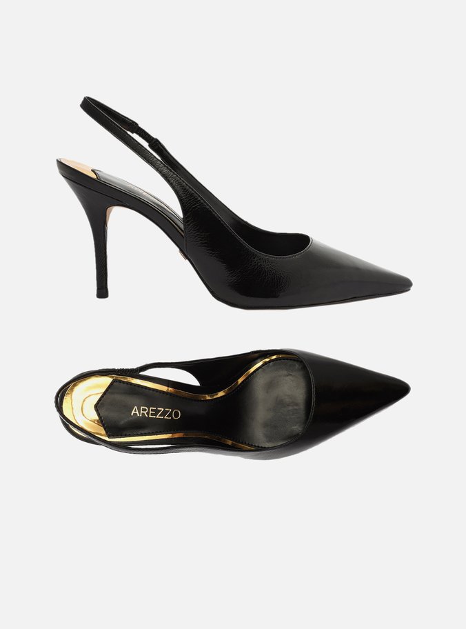 Scarpin Preto Bico Fino Slingback