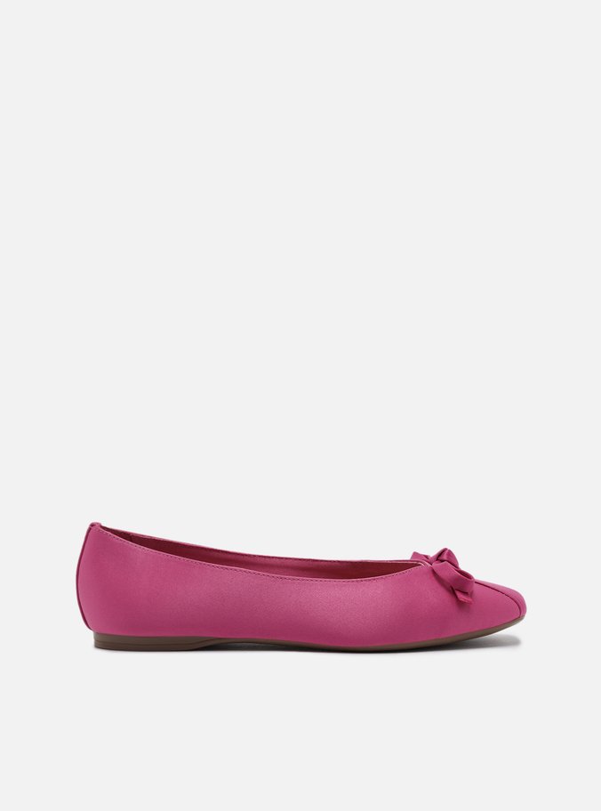 Sapatilha Rosa Cetim Bico Quadrado