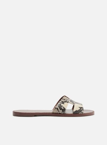 Rasteira Animal Print Tira Vazada