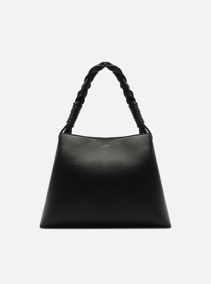 Bolsa Tote Preta Média Alça Trançada