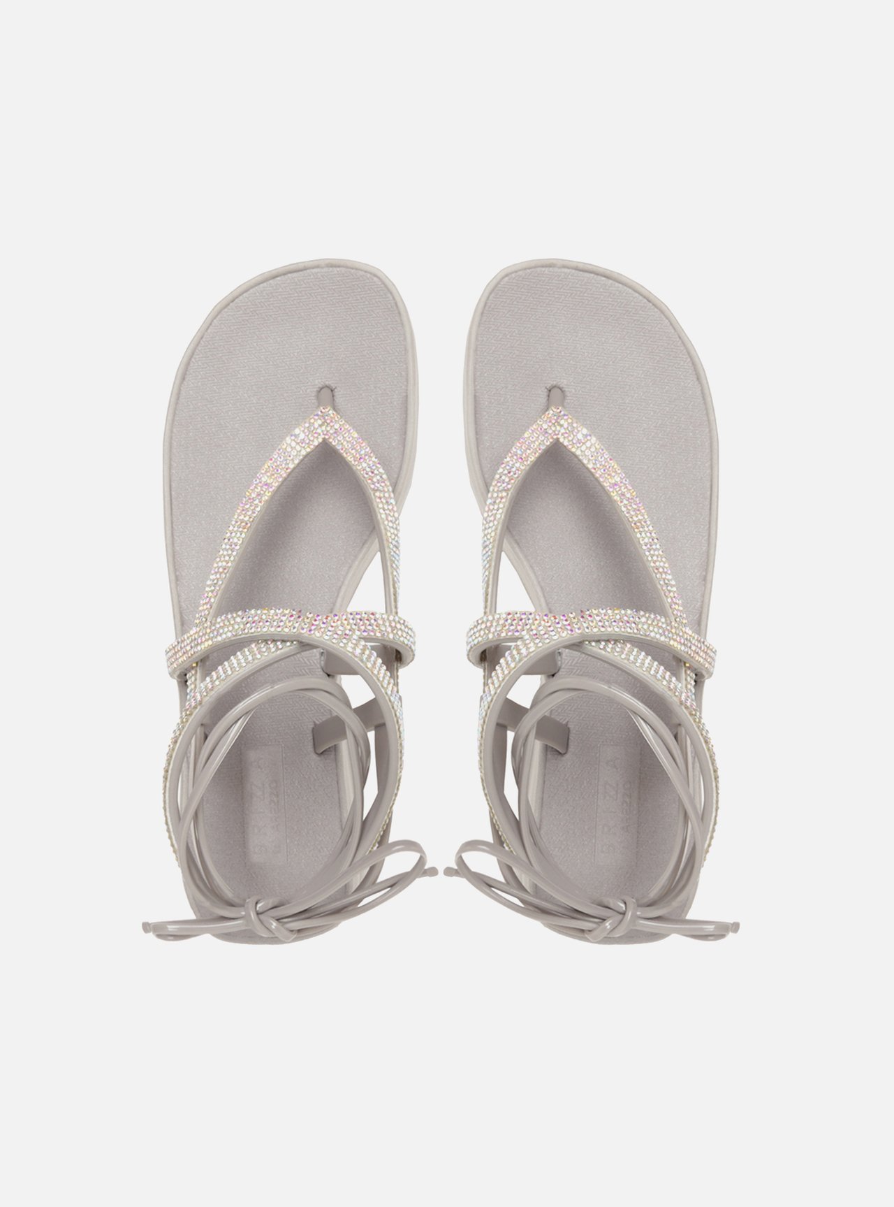 Sandália Prata Strass Flatform Amarração Bela — foto 1