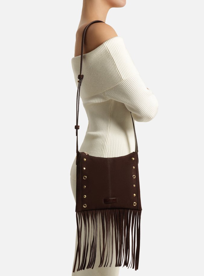 Tiracolo Marrom Acamurçada Pequena Franjas