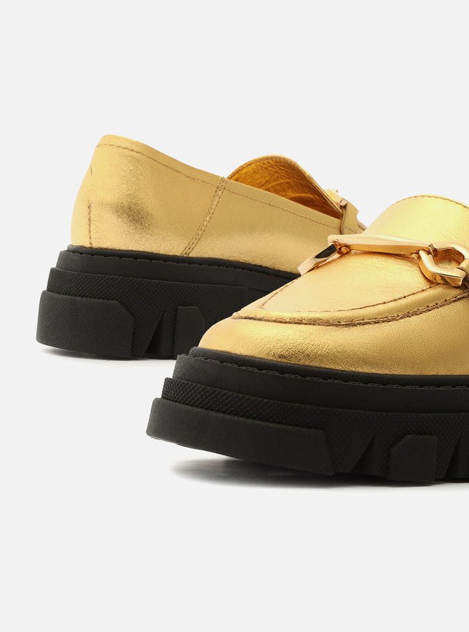 Mocassim Infantil Dourado Tratorado Bridão Bambini