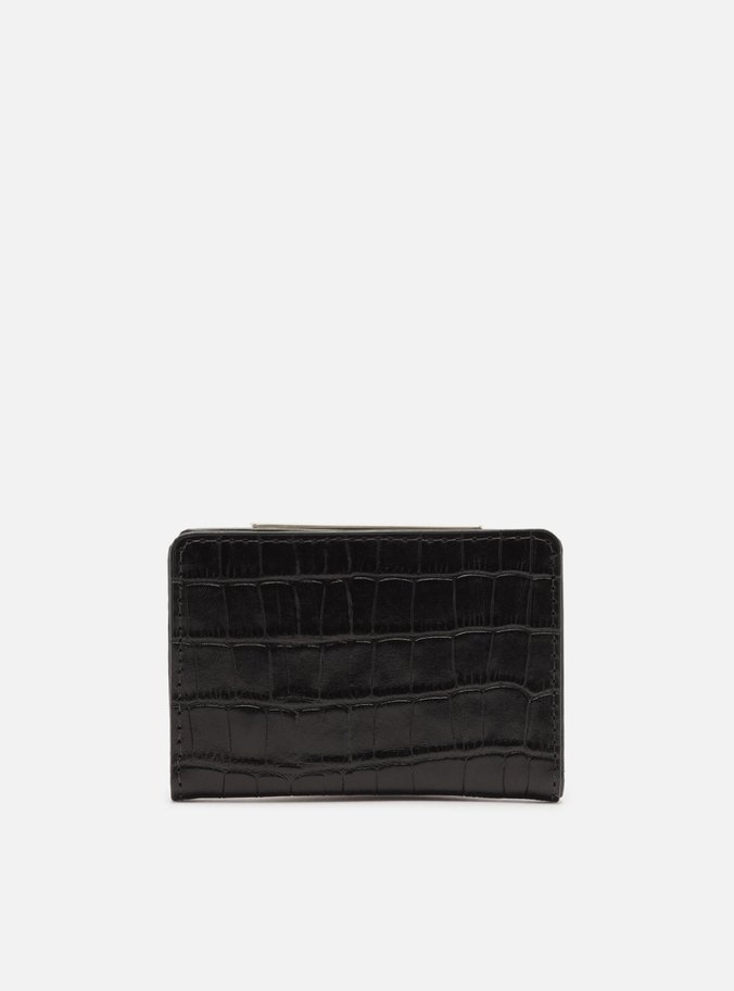 Porta-Cartões Preto Croco Metal