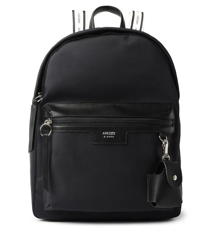 Mochila Preta Couro Donata Grande