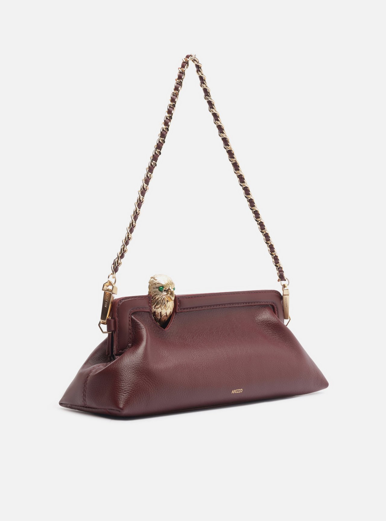 Bolsa Shoulder Bordô Couro Metal Águia — foto 5