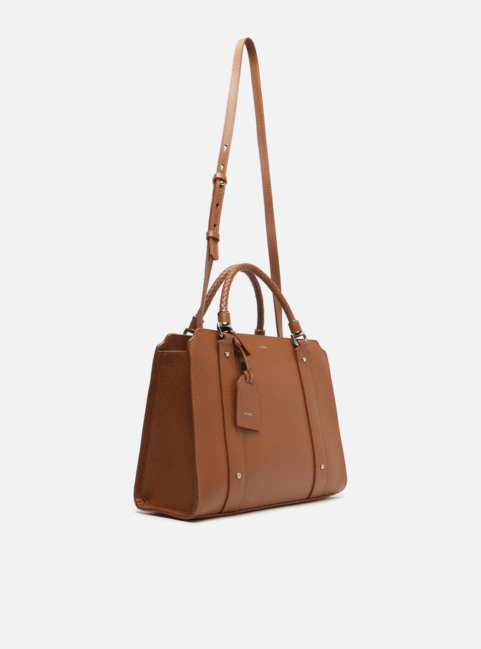 Bolsa Tote Marrom Camel Couro Piazza Grande