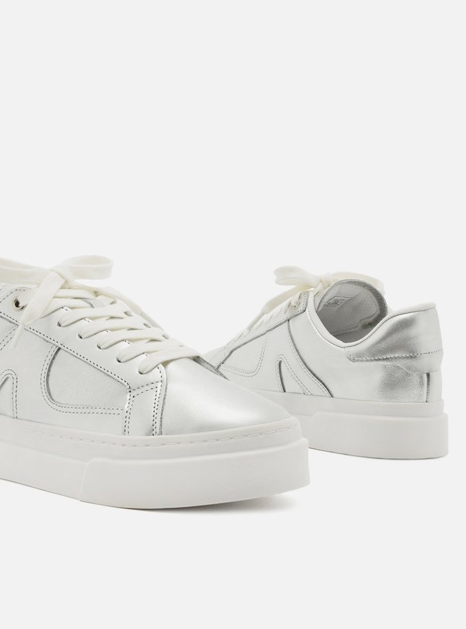 Tênis Prata Flatform Bico Redondo