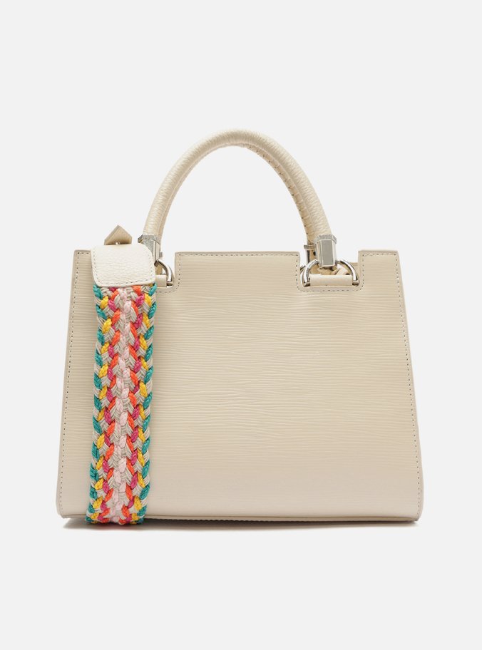 Bolsa Tote Branca Couro Abraccio Média Color