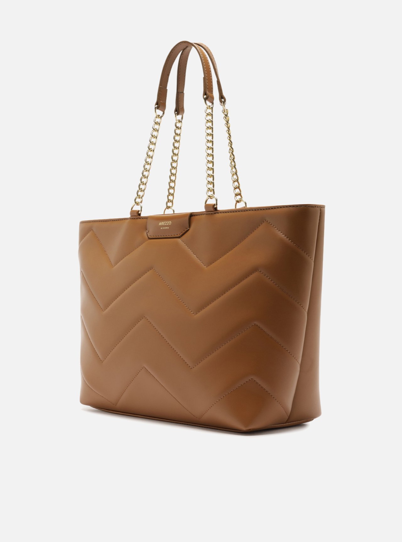Bolsa Shopping Marrom Grande Matelassê Alça Corrente — foto 2