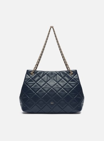 Bolsa Tote Azul Couro Matelassê Gab Média