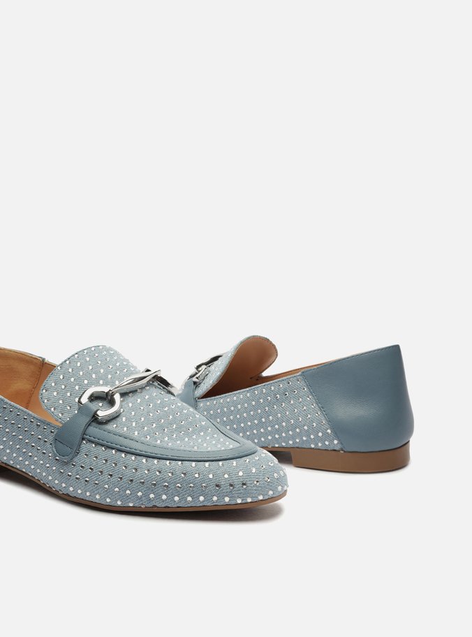 Mocassim Azul Jeans Strass Bridão