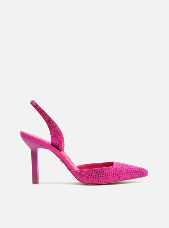 Scarpin Rosa Salto Fino Strass