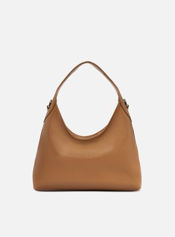 Bolsa Tiracolo Marrom Couro Média Alça Dupla
