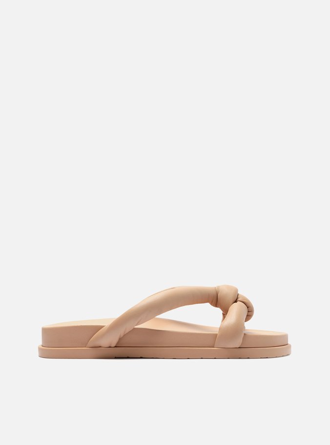 Sandália Papete Nude Flatform Nó