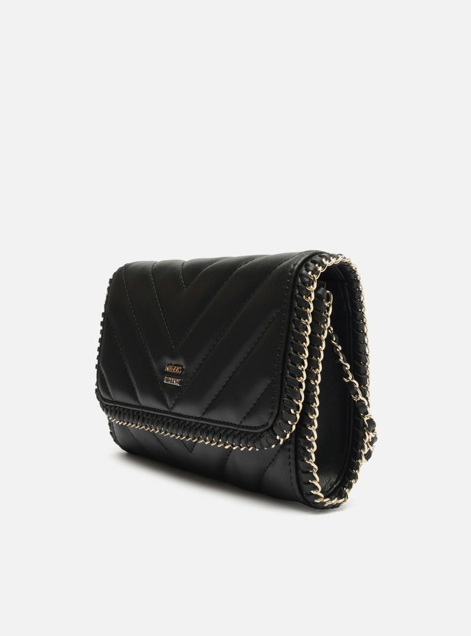 Bolsa Tiracolo Preta Pequena Matelassê Corrente