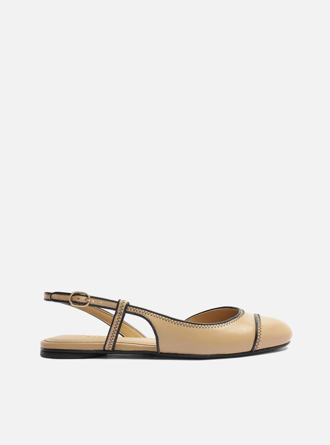 Sapatilha Nude Bico Redondo Fivela Slingback