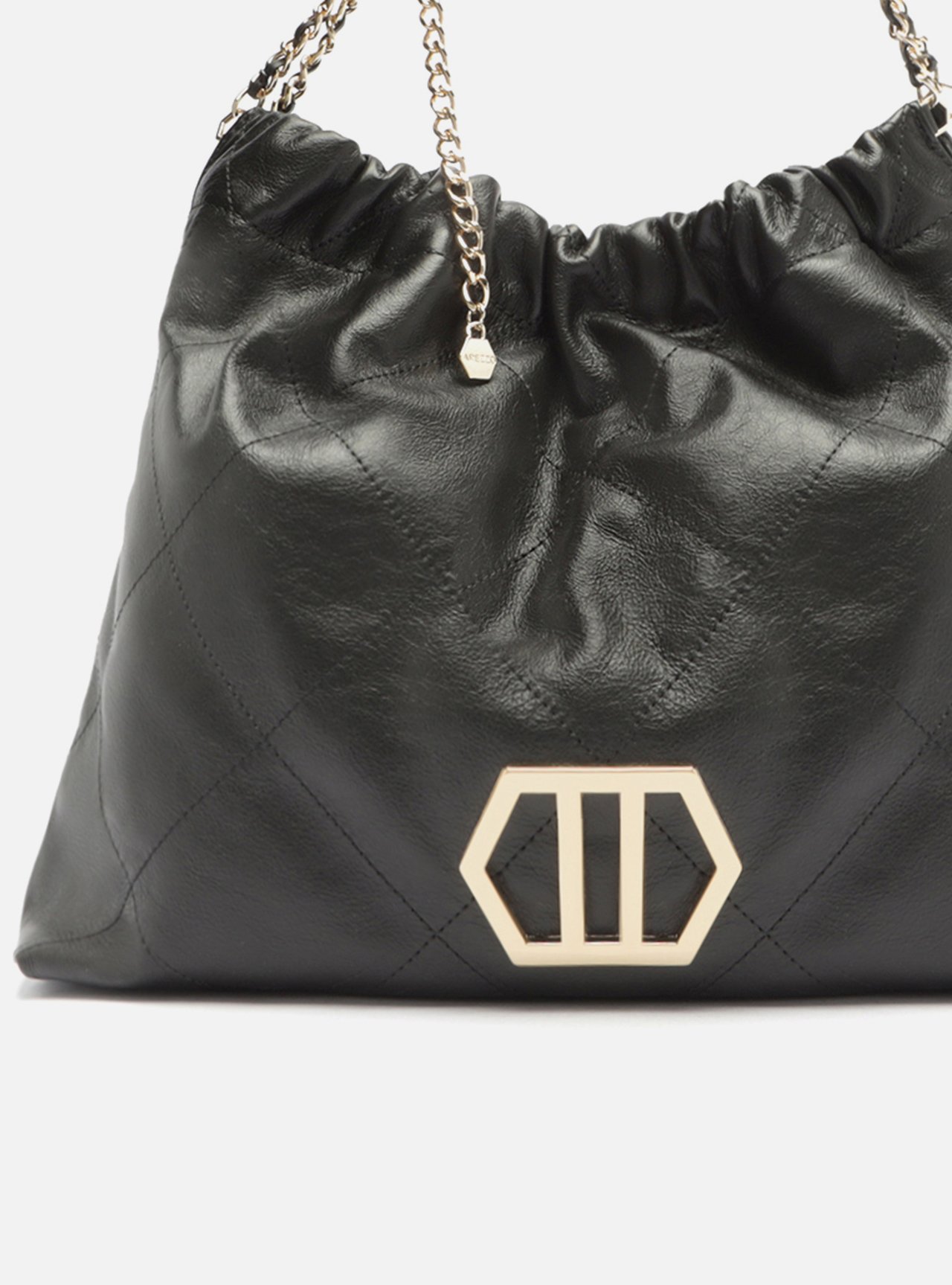 Bolsa Hobo Preta Couro Esther Grande — foto 6