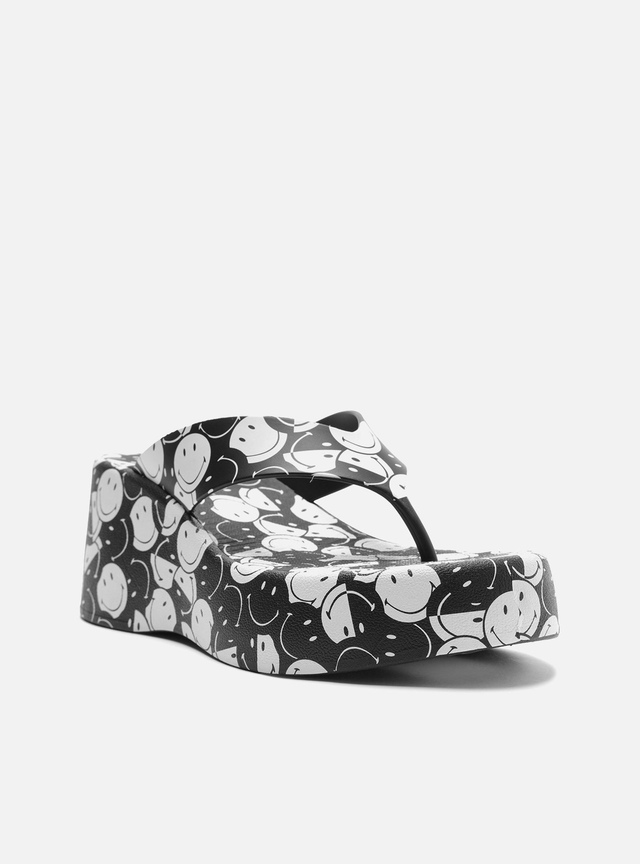 Sandália Preta Print Flatform Barcelona Smiley — foto 2