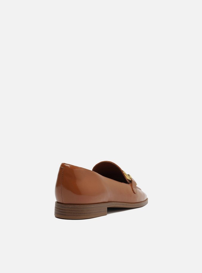 Mocassim Marrom Couro Shine Metal
