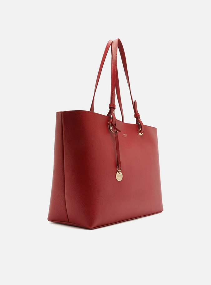 Bolsa Shopping Vermelha Grande Charm Metal