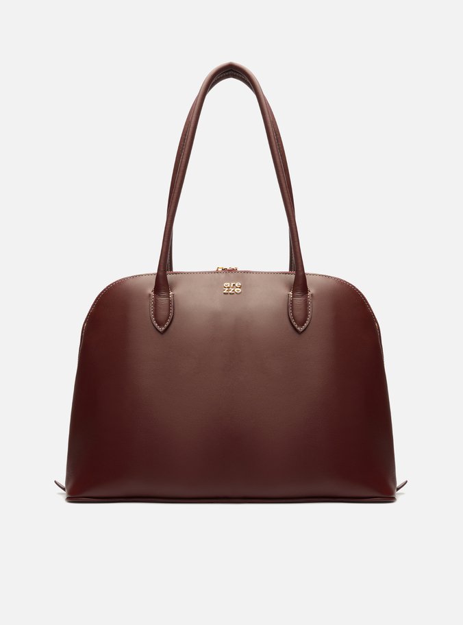 Bolsa Shopping Vermelha Couro Grande Assinatura