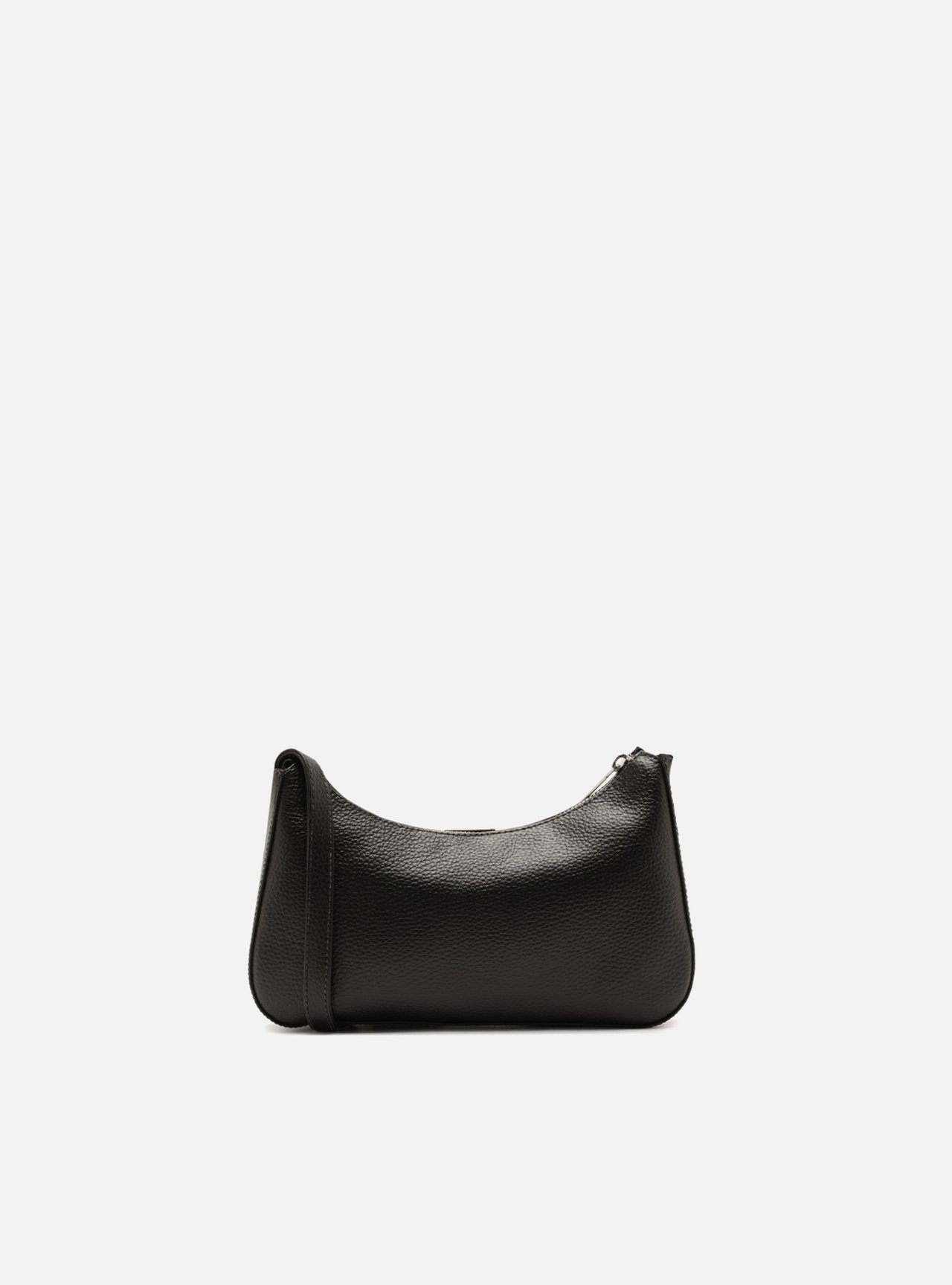 Bolsa Tiracolo Preta Média Granulada Metais — foto 3