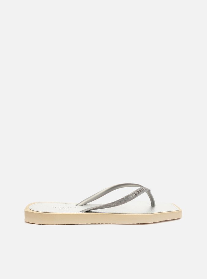 Chinelo de Dedo Prata Recouro Metal Square