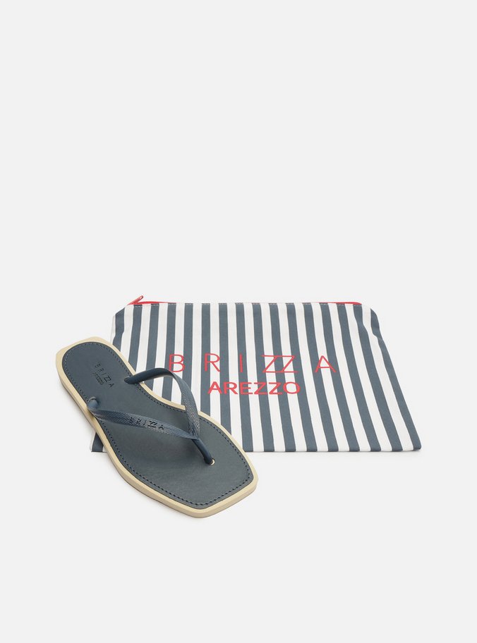 Chinelo Preto Bico Quadrado Brizza
